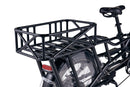 Black Large Basket on a Black Electric Bike