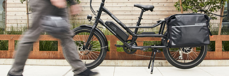 black bag on electric bike